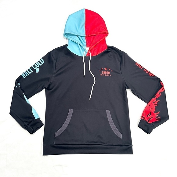 My Hero Academia Shoto Todoroki Half Cold Half Hot Zip Hoodie Sweatshirt Jacket - Picture 1 of 9